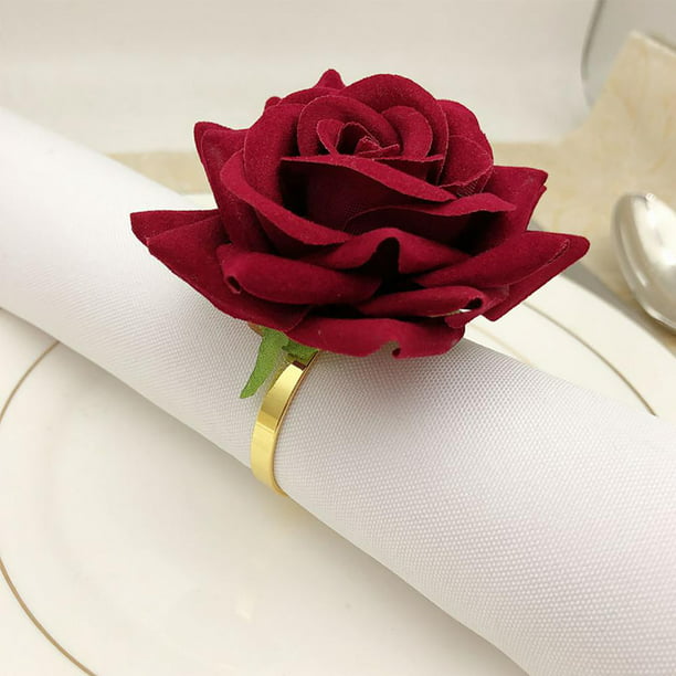 6Pcs Serviette Napkin Rings Holder Buckle Dinner Towel Party Wedding Table Decor 
